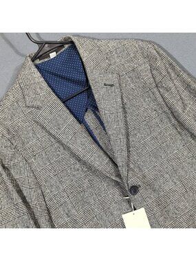Boden Blazer Jacket Men's 40L Grey Wool Blend Check Tweed Smart Casual New